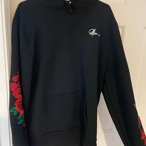 Young and reckless black flower hoodie